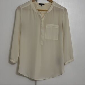 NYDJ Cream Sheer Blouse Women S